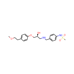 COCCc1ccc(OC[C@@H](O)CNCc2ccc(NS(C)(=O)=O)cc2)cc1 ZINC000026727455