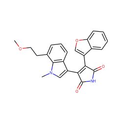 COCCc1cccc2c(C3=C(c4coc5ccccc45)C(=O)NC3=O)cn(C)c12 ZINC000096922376