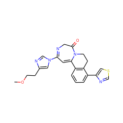 COCCc1cn(C2=NCC(=O)N3CCc4c(cccc4-c4cscn4)C3=C2)cn1 ZINC000149083146