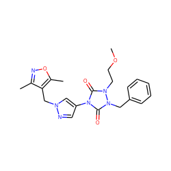 COCCn1c(=O)n(-c2cnn(Cc3c(C)noc3C)c2)c(=O)n1Cc1ccccc1 ZINC000115733067