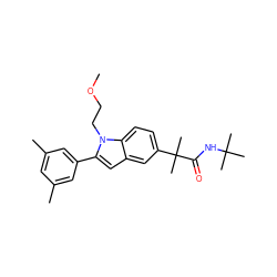 COCCn1c(-c2cc(C)cc(C)c2)cc2cc(C(C)(C)C(=O)NC(C)(C)C)ccc21 ZINC000066100256