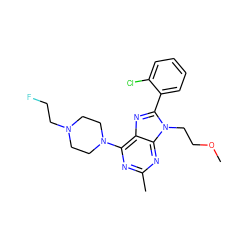 COCCn1c(-c2ccccc2Cl)nc2c(N3CCN(CCF)CC3)nc(C)nc21 ZINC000103243448