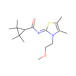 COCCn1c(C)c(C)s/c1=N\C(=O)C1C(C)(C)C1(C)C ZINC000043175774