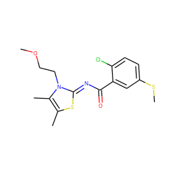 COCCn1c(C)c(C)sc1=NC(=O)c1cc(SC)ccc1Cl ZINC000254078001