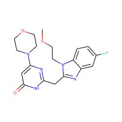 COCCn1c(Cc2nc(N3CCOCC3)cc(=O)[nH]2)nc2cc(F)ccc21 ZINC000084759458