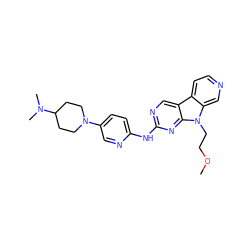 COCCn1c2cnccc2c2cnc(Nc3ccc(N4CCC(N(C)C)CC4)cn3)nc21 ZINC000169706765