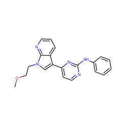 COCCn1cc(-c2ccnc(Nc3ccccc3)n2)c2cccnc21 ZINC000028976015