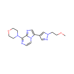 COCCn1cc(-c2cnc3c(N4CCOCC4)nccn23)cn1 ZINC000139308108