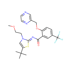 COCCn1cc(C(C)(C)C)s/c1=N\C(=O)c1cc(C(F)(F)F)ccc1OCc1cnccn1 ZINC000118244250