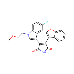 COCCn1cc(C2=C(c3coc4ccccc34)C(=O)NC2=O)c2cc(F)ccc21 ZINC000096929142