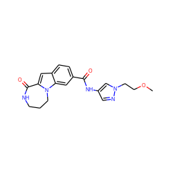 COCCn1cc(NC(=O)c2ccc3cc4n(c3c2)CCCNC4=O)cn1 ZINC000218320096