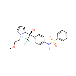 COCCn1cccc1[C@](O)(c1ccc(N(C)S(=O)(=O)c2ccccc2)cc1)C(F)(F)F ZINC000084605091