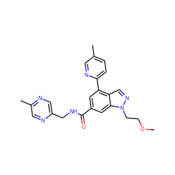 COCCn1ncc2c(-c3ccc(C)cn3)cc(C(=O)NCc3cnc(C)cn3)cc21 ZINC000142231550