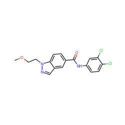 COCCn1ncc2cc(C(=O)Nc3ccc(Cl)c(Cl)c3)ccc21 ZINC000147404115