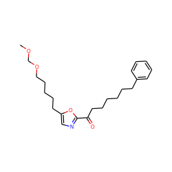 COCOCCCCCc1cnc(C(=O)CCCCCCc2ccccc2)o1 ZINC000103239576