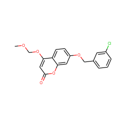 COCOc1cc(=O)oc2cc(OCc3cccc(Cl)c3)ccc12 ZINC000103243491