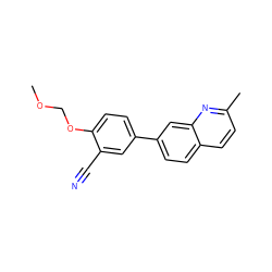 COCOc1ccc(-c2ccc3ccc(C)nc3c2)cc1C#N ZINC000049088424