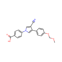 COCOc1ccc(-c2cn(-c3ccc(C(=O)O)cc3)cc2C#N)cc1 ZINC000200837040