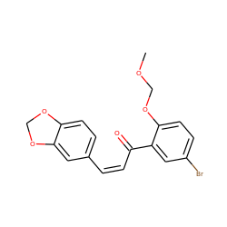 COCOc1ccc(Br)cc1C(=O)/C=C\c1ccc2c(c1)OCO2 ZINC000003965584