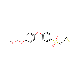 COCOc1ccc(Oc2ccc(S(=O)(=O)C[C@@H]3CS3)cc2)cc1 ZINC000084705972