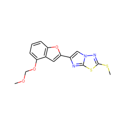 COCOc1cccc2oc(-c3cn4nc(SC)sc4n3)cc12 ZINC000205918245