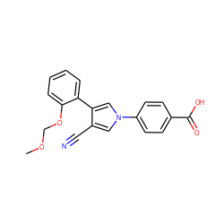 COCOc1ccccc1-c1cn(-c2ccc(C(=O)O)cc2)cc1C#N ZINC000200842762