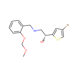 COCOc1ccccc1CNC[C@@H](O)c1cc(Br)cs1 ZINC000014966832
