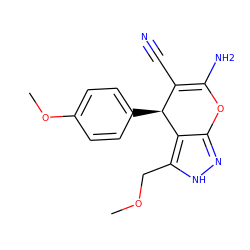 COCc1[nH]nc2c1[C@@H](c1ccc(OC)cc1)C(C#N)=C(N)O2 ZINC000005044921