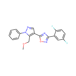 COCc1c(-c2nc(-c3cc(F)ccc3F)no2)cnn1-c1ccccc1 ZINC000114563001