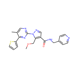 COCc1c(C(=O)NCc2ccncc2)cnn1-c1ncc(C)c(-c2cccs2)n1 ZINC000011790321