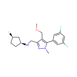 COCc1c(CN[C@H]2CC[C@@H](F)C2)nn(C)c1-c1cc(F)cc(F)c1 ZINC000043009158