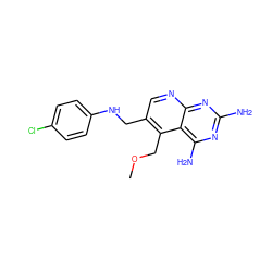 COCc1c(CNc2ccc(Cl)cc2)cnc2nc(N)nc(N)c12 ZINC000005888367