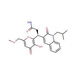 COCc1cc(=O)c(O)c([C@@H](CC(N)=O)c2cc3ccccc3n(CC(C)C)c2=O)o1 ZINC000217711042