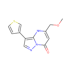 COCc1cc(=O)n2ncc(-c3ccsc3)c2[nH]1 ZINC000100312863