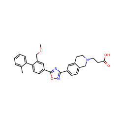 COCc1cc(-c2nc(-c3ccc4c(c3)CCN(CCC(=O)O)C4)no2)ccc1-c1ccccc1C ZINC000118848476