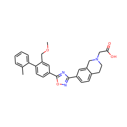 COCc1cc(-c2nc(-c3ccc4c(c3)CN(CC(=O)O)CC4)no2)ccc1-c1ccccc1C ZINC000068207819