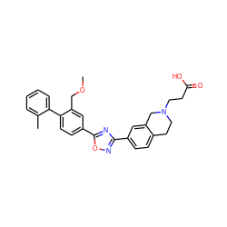 COCc1cc(-c2nc(-c3ccc4c(c3)CN(CCC(=O)O)CC4)no2)ccc1-c1ccccc1C ZINC000118850346