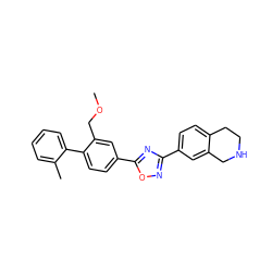 COCc1cc(-c2nc(-c3ccc4c(c3)CNCC4)no2)ccc1-c1ccccc1C ZINC000118857441