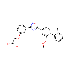 COCc1cc(-c2nc(-c3cccc(OCC(=O)O)c3)no2)ccc1-c1ccccc1C ZINC000139710771