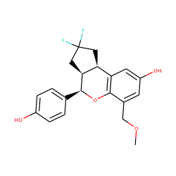 COCc1cc(O)cc2c1O[C@@H](c1ccc(O)cc1)[C@H]1CC(F)(F)C[C@@H]21 ZINC000014972457