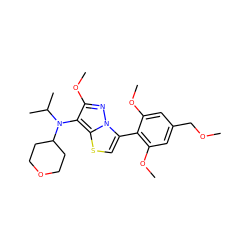 COCc1cc(OC)c(-c2csc3c(N(C(C)C)C4CCOCC4)c(OC)nn23)c(OC)c1 ZINC000095575882