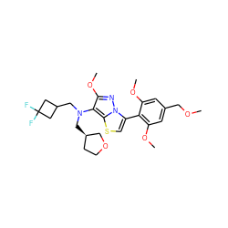 COCc1cc(OC)c(-c2csc3c(N(CC4CC(F)(F)C4)C[C@@H]4CCOC4)c(OC)nn23)c(OC)c1 ZINC000096172564