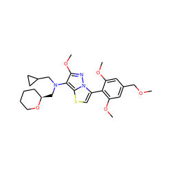 COCc1cc(OC)c(-c2csc3c(N(CC4CC4)C[C@@H]4CCCCO4)c(OC)nn23)c(OC)c1 ZINC000095574603