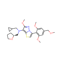 COCc1cc(OC)c(-c2csc3c(N(CC4CC4)C[C@@H]4CCCO4)c(OC)nn23)c(OC)c1 ZINC000095579724