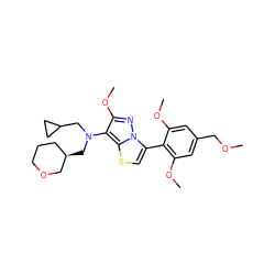 COCc1cc(OC)c(-c2csc3c(N(CC4CC4)C[C@@H]4CCCOC4)c(OC)nn23)c(OC)c1 ZINC000095575088