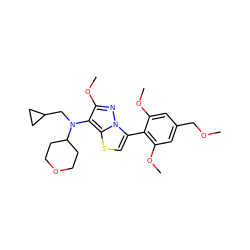 COCc1cc(OC)c(-c2csc3c(N(CC4CC4)C4CCOCC4)c(OC)nn23)c(OC)c1 ZINC000095575126