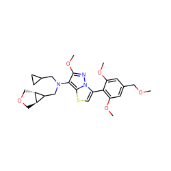 COCc1cc(OC)c(-c2csc3c(N(CC4CC4)CC4[C@H]5COC[C@H]45)c(OC)nn23)c(OC)c1 ZINC000100626683