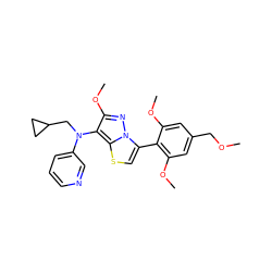 COCc1cc(OC)c(-c2csc3c(N(CC4CC4)c4cccnc4)c(OC)nn23)c(OC)c1 ZINC000096172624