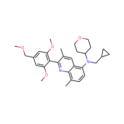 COCc1cc(OC)c(-c2nc3c(C)ccc(N(CC4CC4)C4CCOCC4)c3cc2C)c(OC)c1 ZINC000084669716