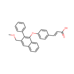 COCc1cc2ccccc2c(Oc2ccc(/C=C/C(=O)O)cc2)c1-c1ccccc1 ZINC000040950282